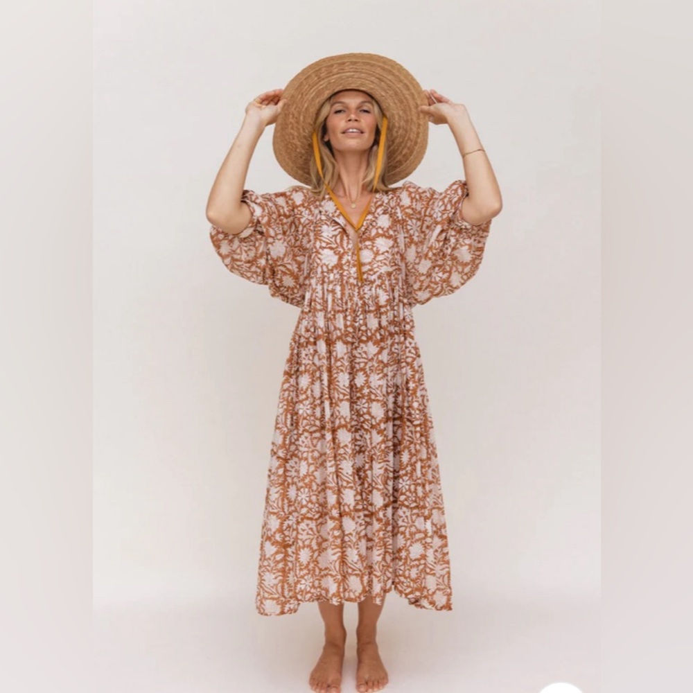 Daughters of India Kyra Midi Dress ~ Caramel. Medium. New with tags, unworn.
